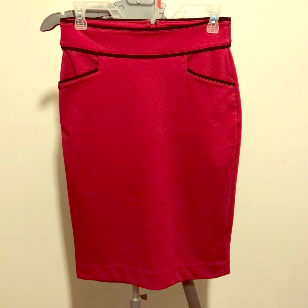 Banana Republic Red A Line Stretch Skirt